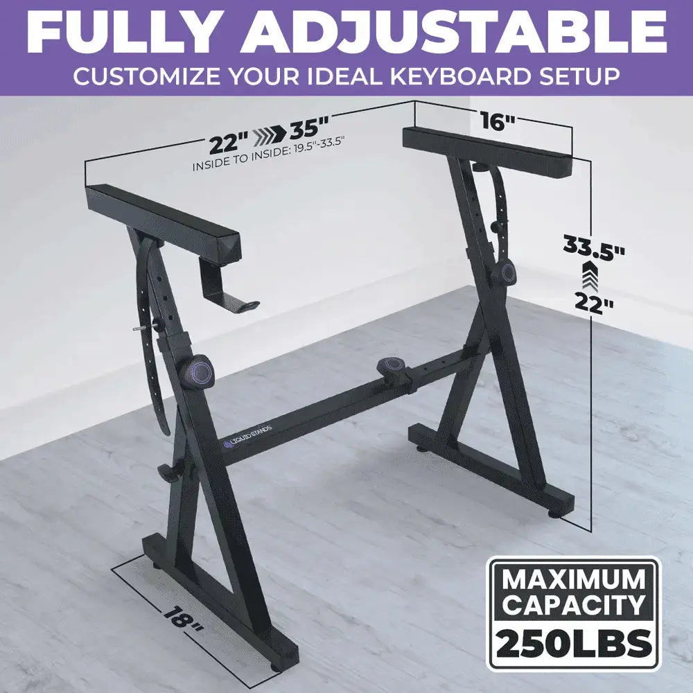Refurbished Adjustable Z Style Black Keyboard Stand