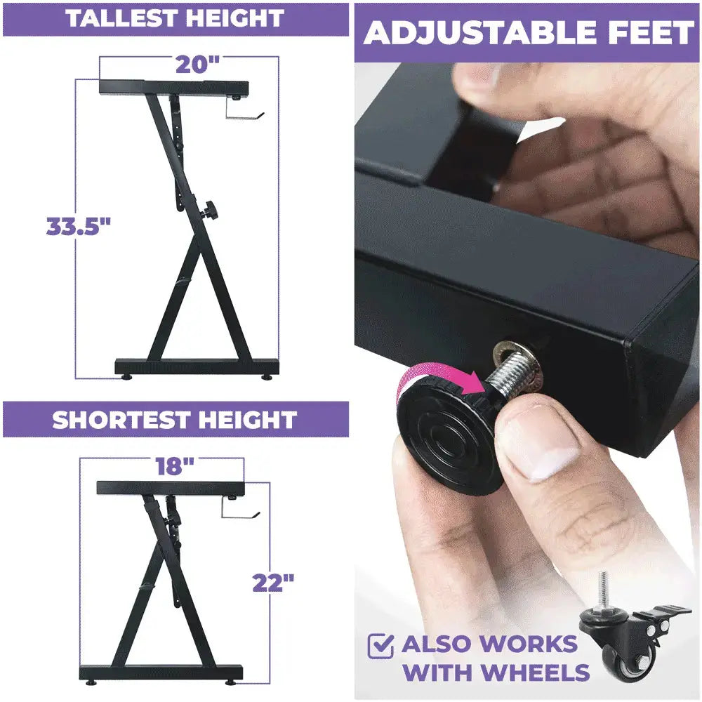 Refurbished Adjustable Z Style Black Keyboard Stand