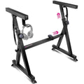 Refurbished Adjustable Z Shape Black Keyboard Stand with Wheels