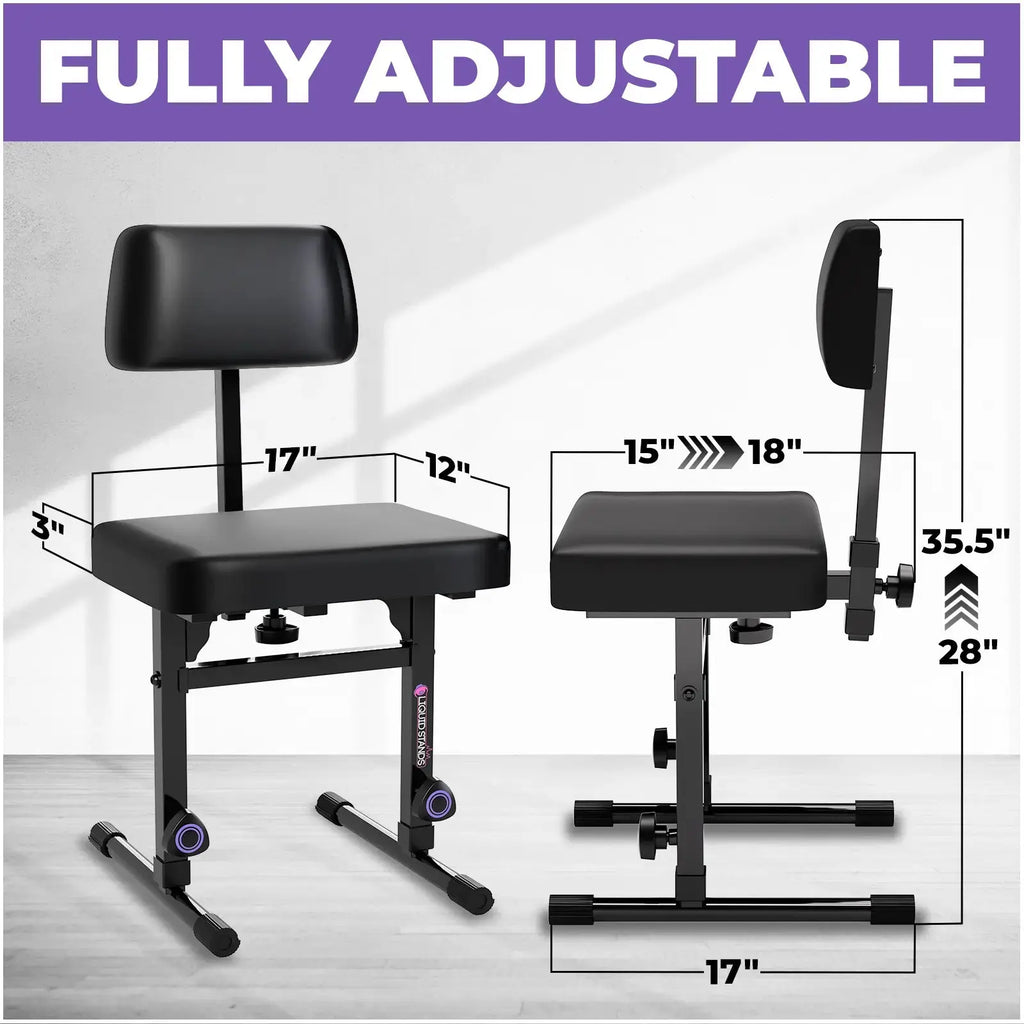 Keyboard Stand w/ Wheels and Adjustable Bench Set