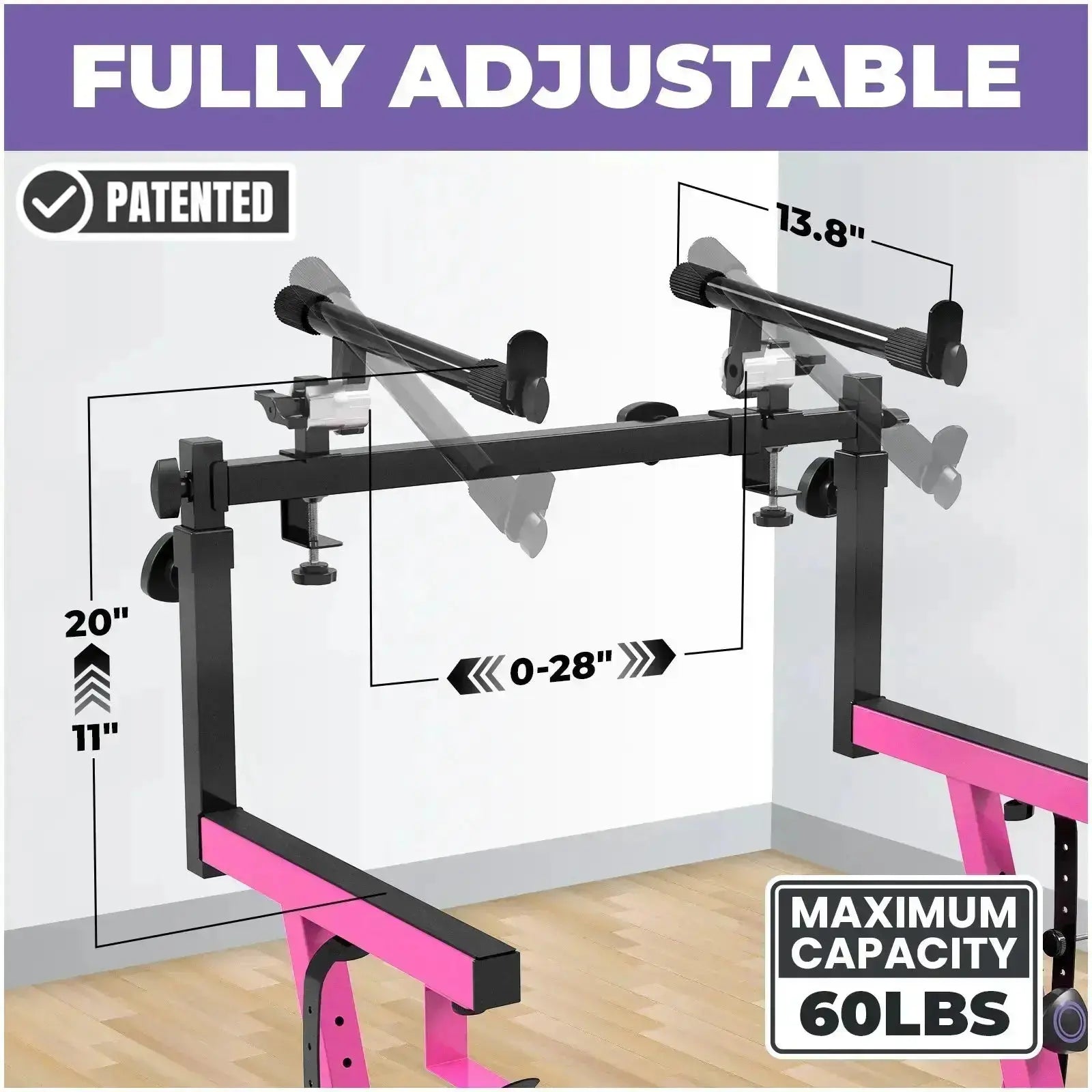 Dual Piano Keyboard Stand w/ Wheels and 2nd Tier - Rolling Z Style Adjustable