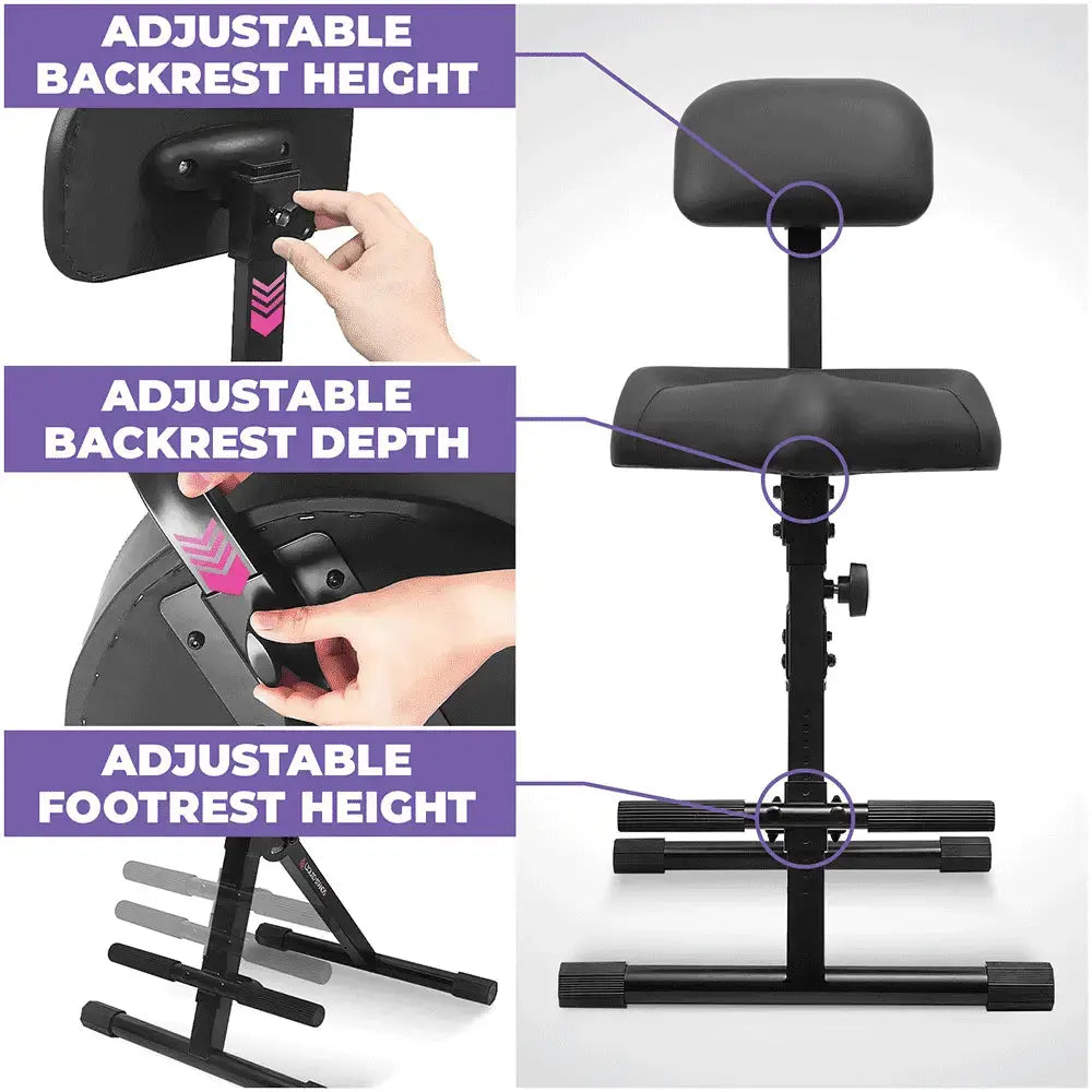 Refurbished Standard Adjustable Guitar Stool with Backrest