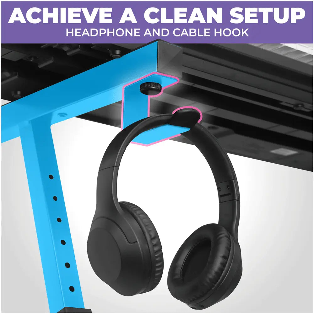 Adjustable Z Style Light Blue Keyboard Stand with Wheels