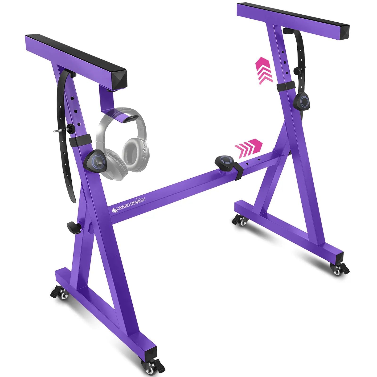 Adjustable Z Style Purple Keyboard Stand with Wheels