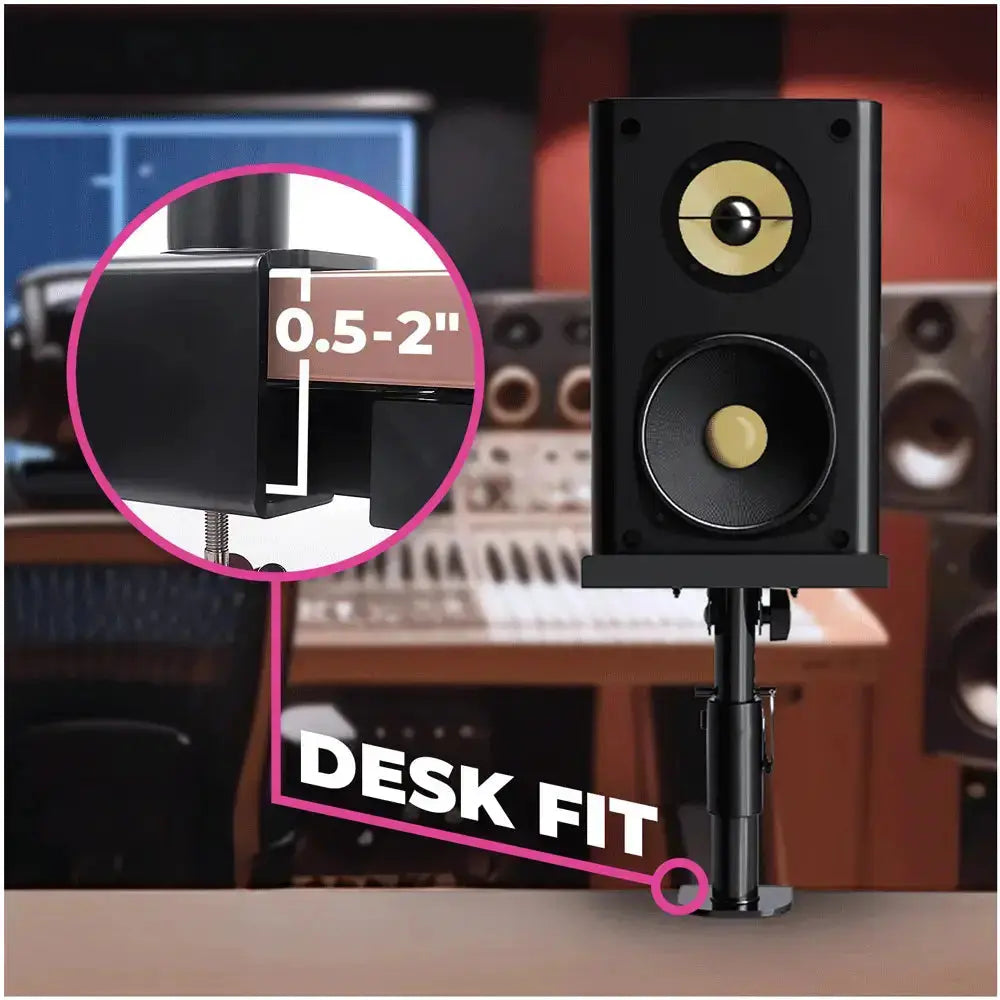 Refurbished 2-Piece Clamp-on Adjustable Speaker Monitor Stands with Tilt