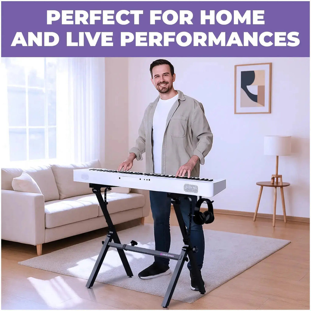 Foldable Z Style Black Piano Stand