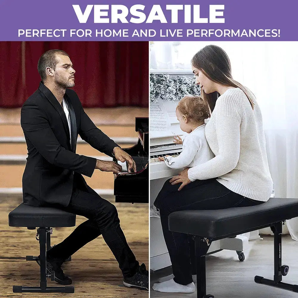 Refurbished Foldable Large Piano Bench | Adjustable Piano Bench