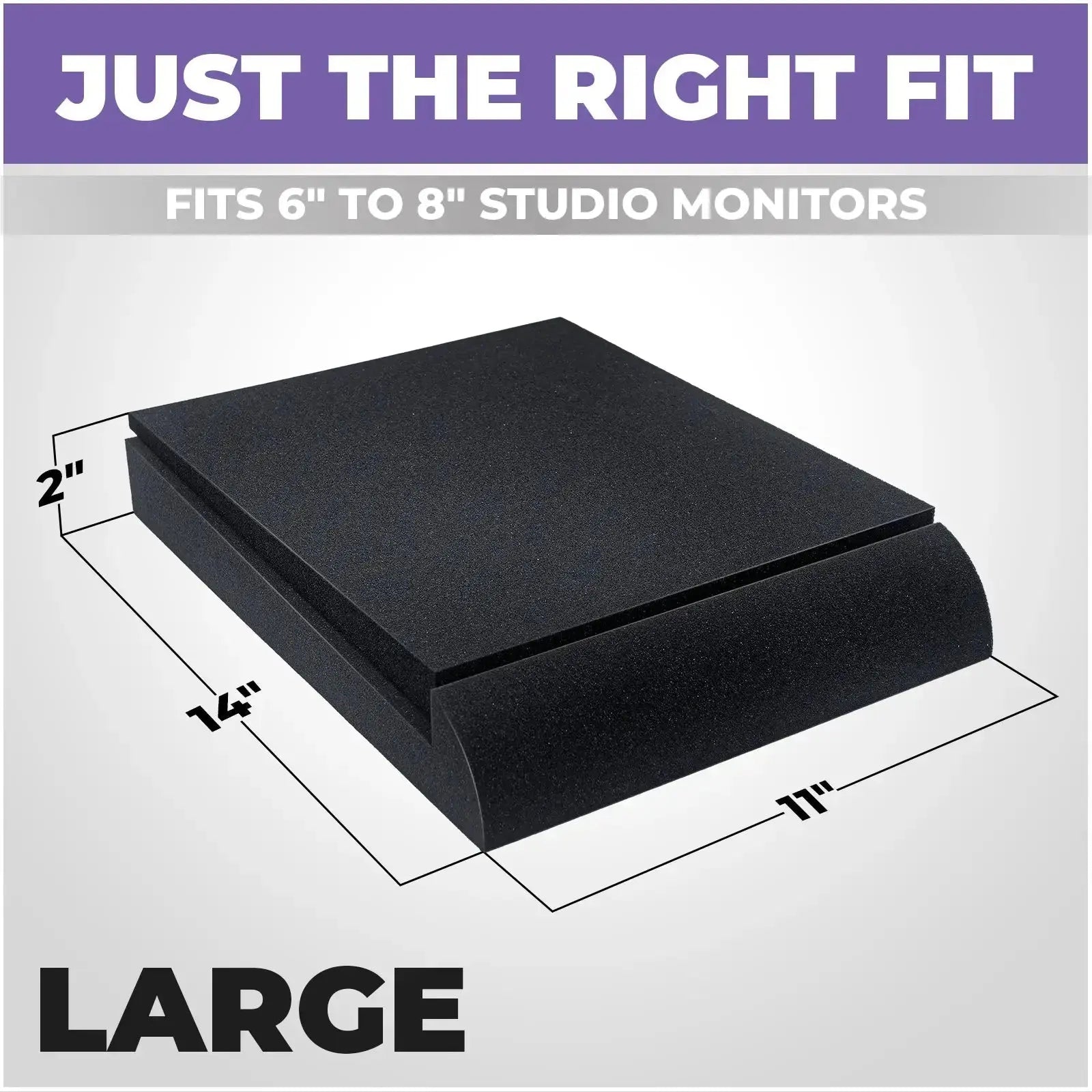Studio Monitor Sound Isolation Pads for Speakers 6-8" (Large)