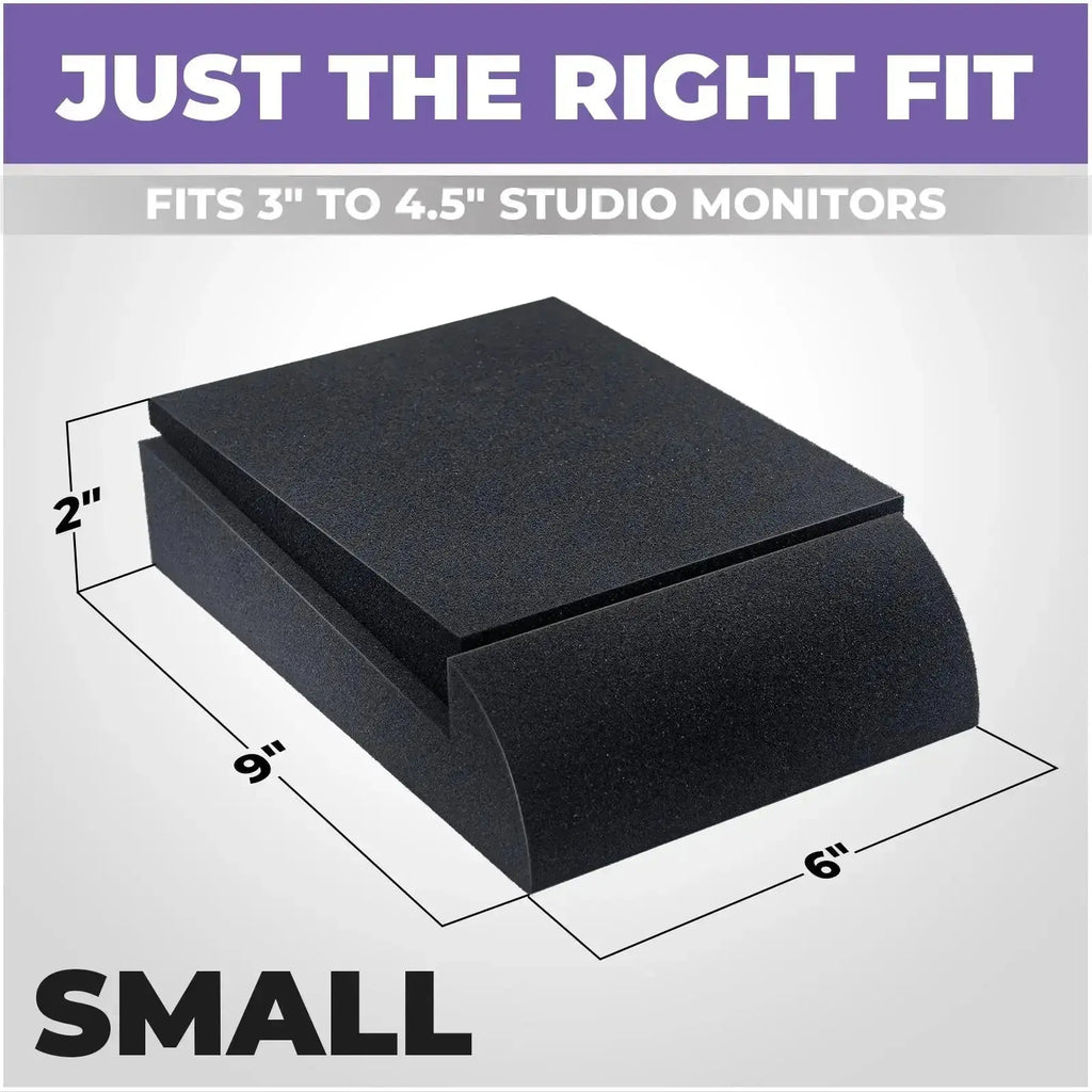 Studio Monitor Sound Isolation Pads for Speakers- 3-4.5" (Small)