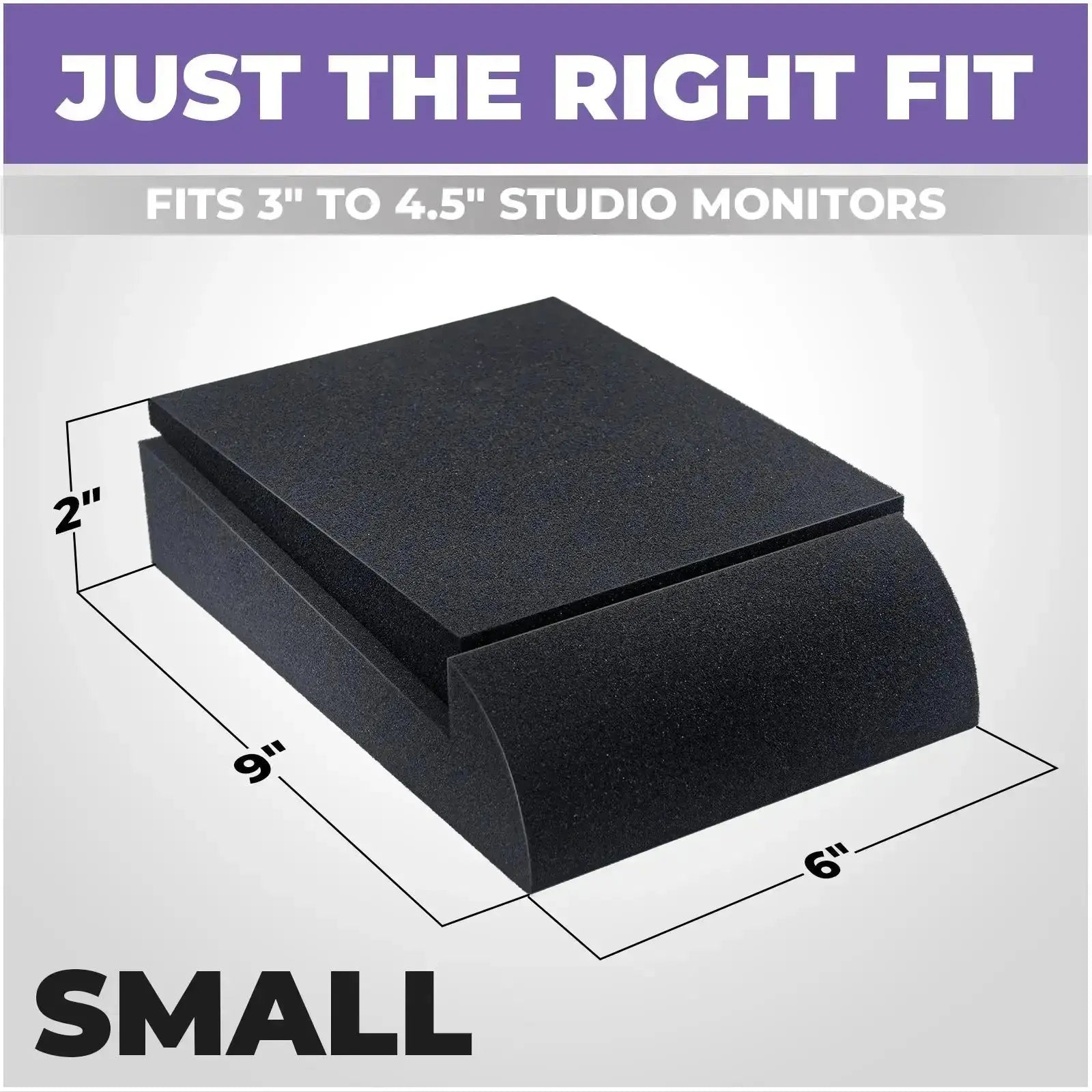 Studio Monitor Sound Isolation Pads for Speakers- 3-4.5" (Small)