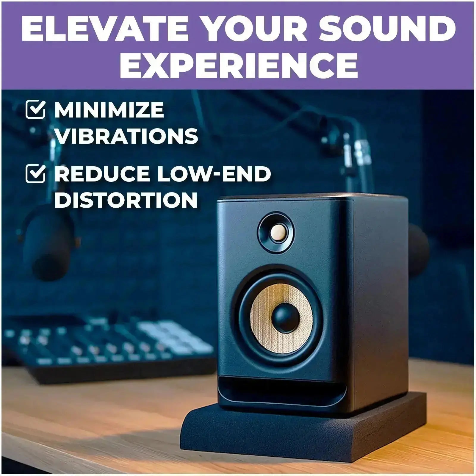 Studio Monitor Sound Isolation Pads for Speakers 6-8" (Large)