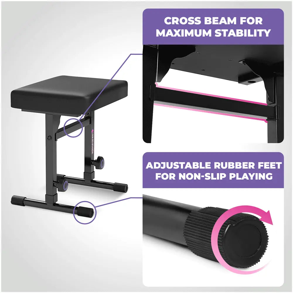 Pink Piano Keyboard Stand and Bench Set