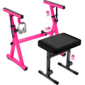 Pink Adjustable Z Style Keyboard Stand w/ Mesh Cushion Bench
