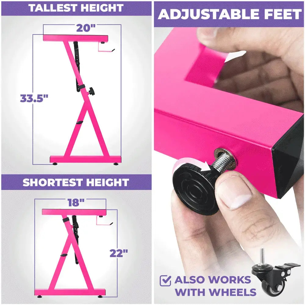 Refurbished Adjustable Z Style Pink Keyboard Stand