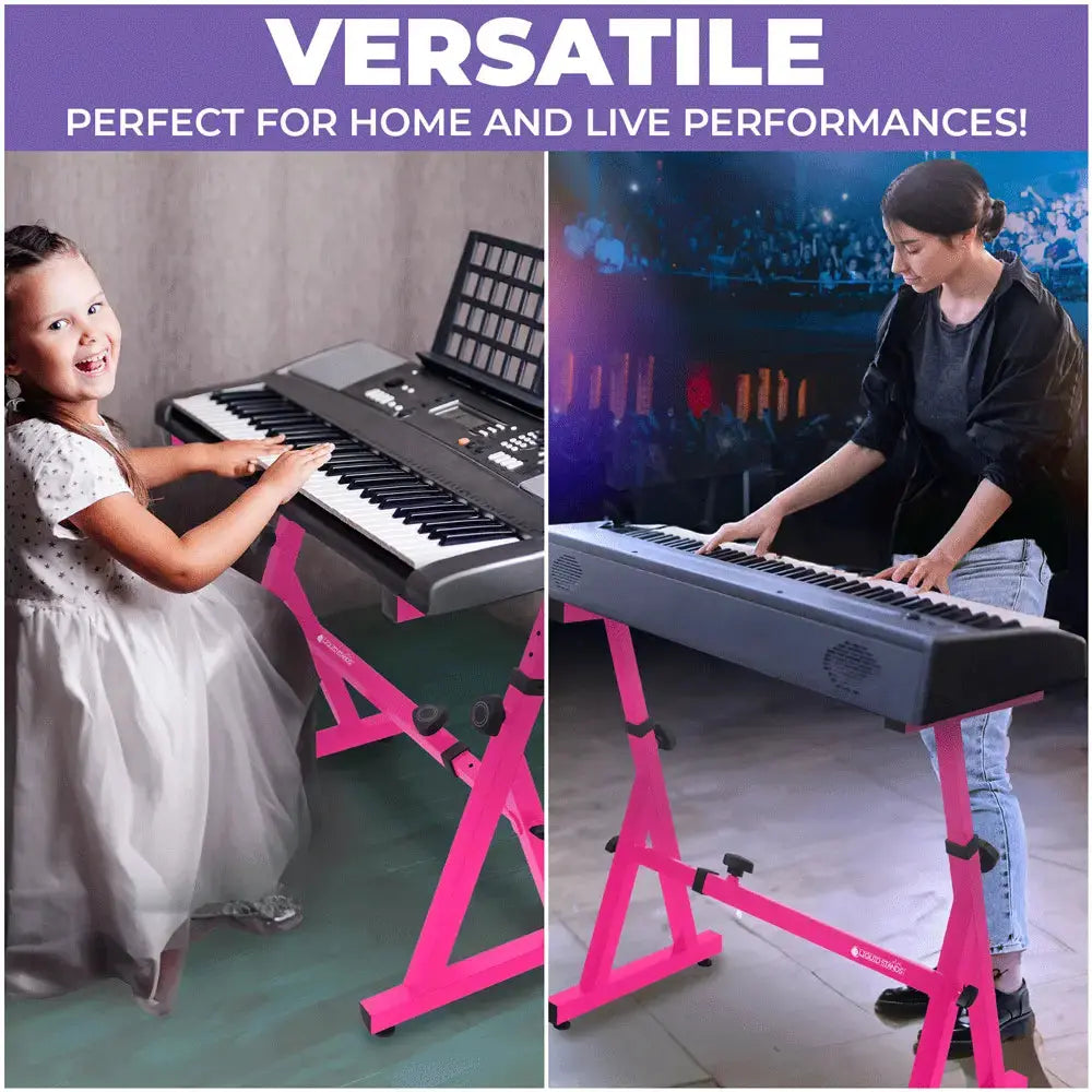 Refurbished Adjustable Z Style Pink Keyboard Stand
