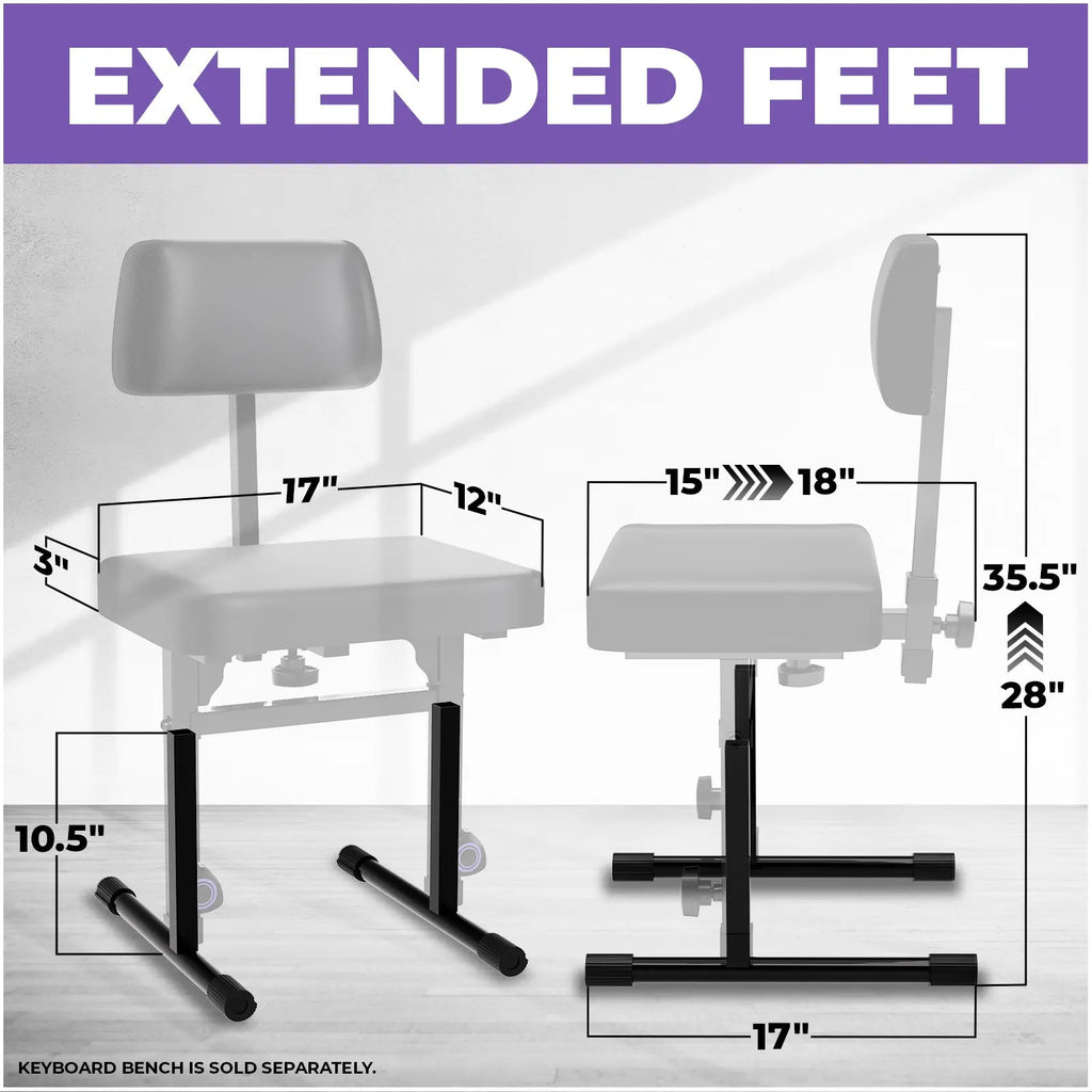 Longer Legs for Piano Bench with Backrest