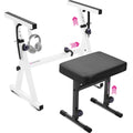 Adjustable White Z Style Keyboard Stand w/ Bench
