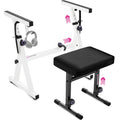 White Adjustable Z Style Keyboard Stand w/ Mesh Cushion Bench