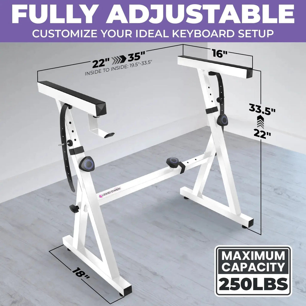 Adjustable Z Style White Keyboard Stand
