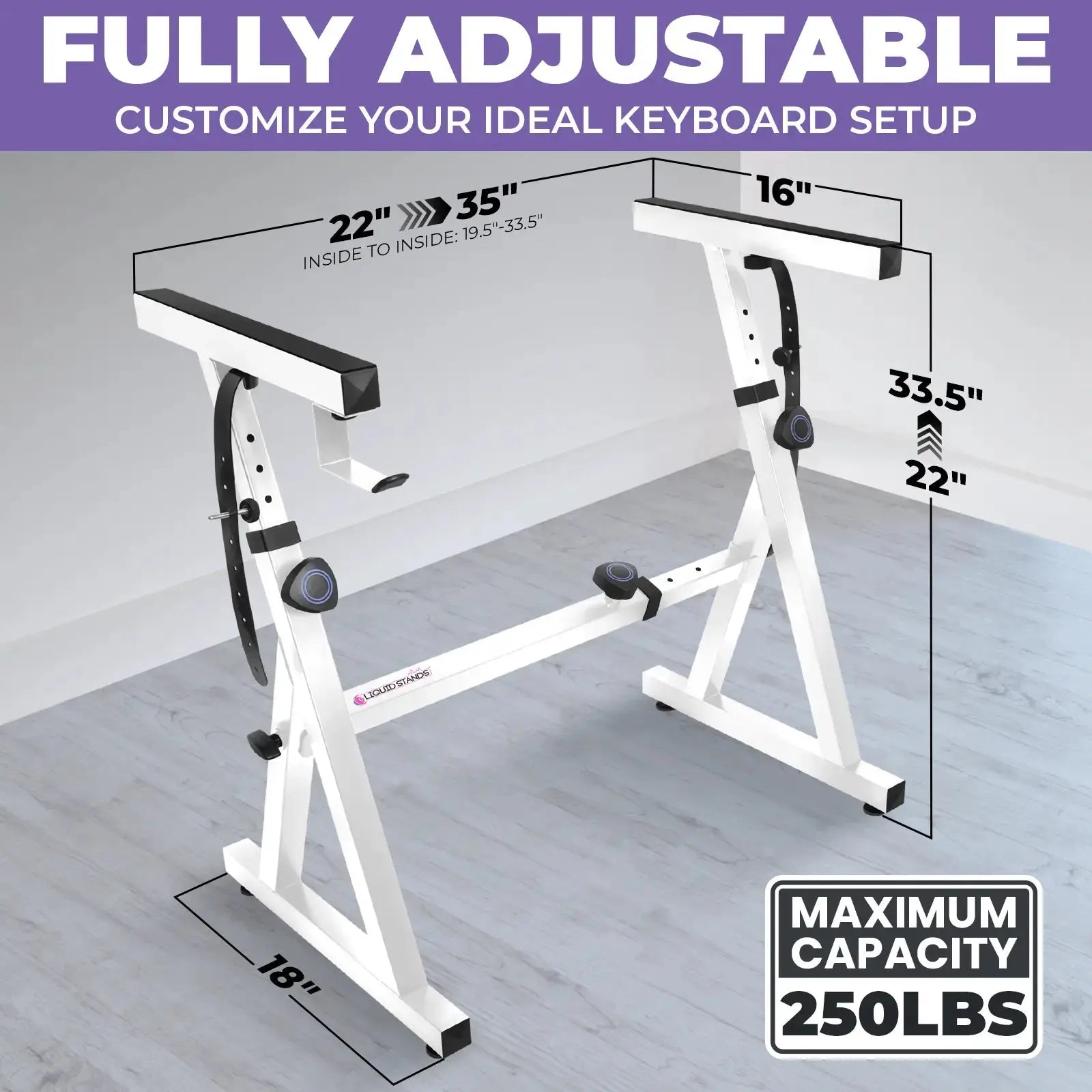 Refurbished Adjustable Z Style White Keyboard Stand