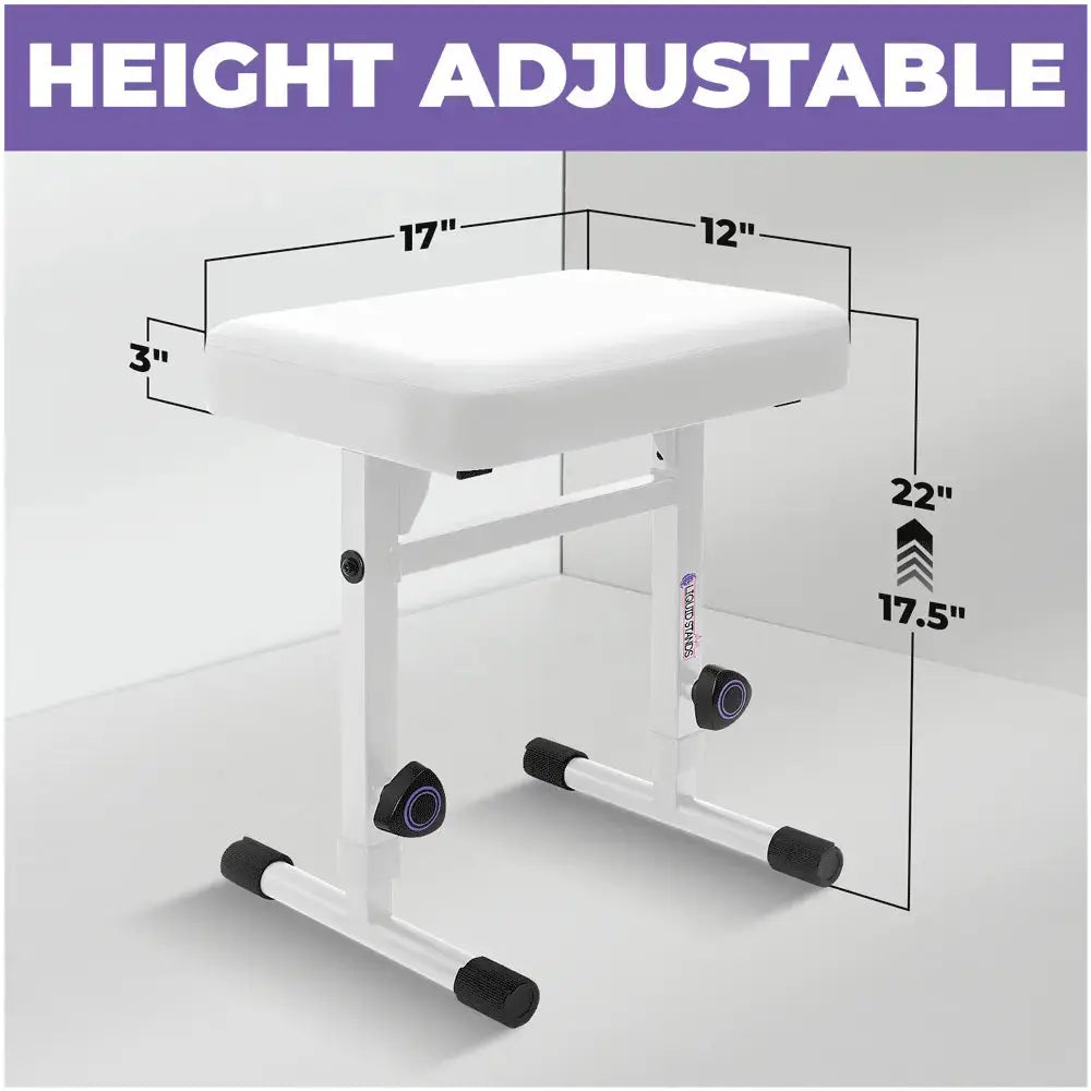Adjustable White Keyboard Bench Seat