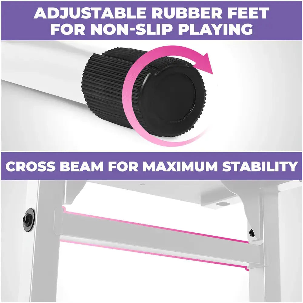 Adjustable White Keyboard Bench Seat