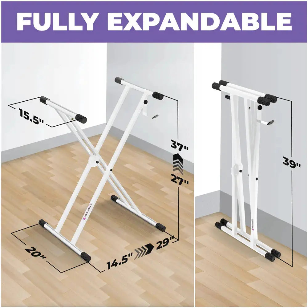 Adjustable X Style White Keyboard Stand
