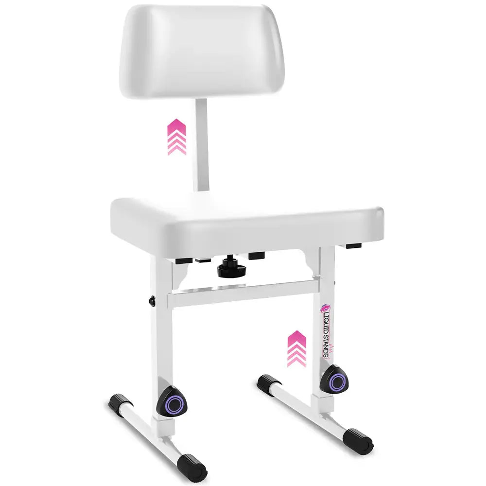 Adjustable White Keyboard Bench Seat with Backrest