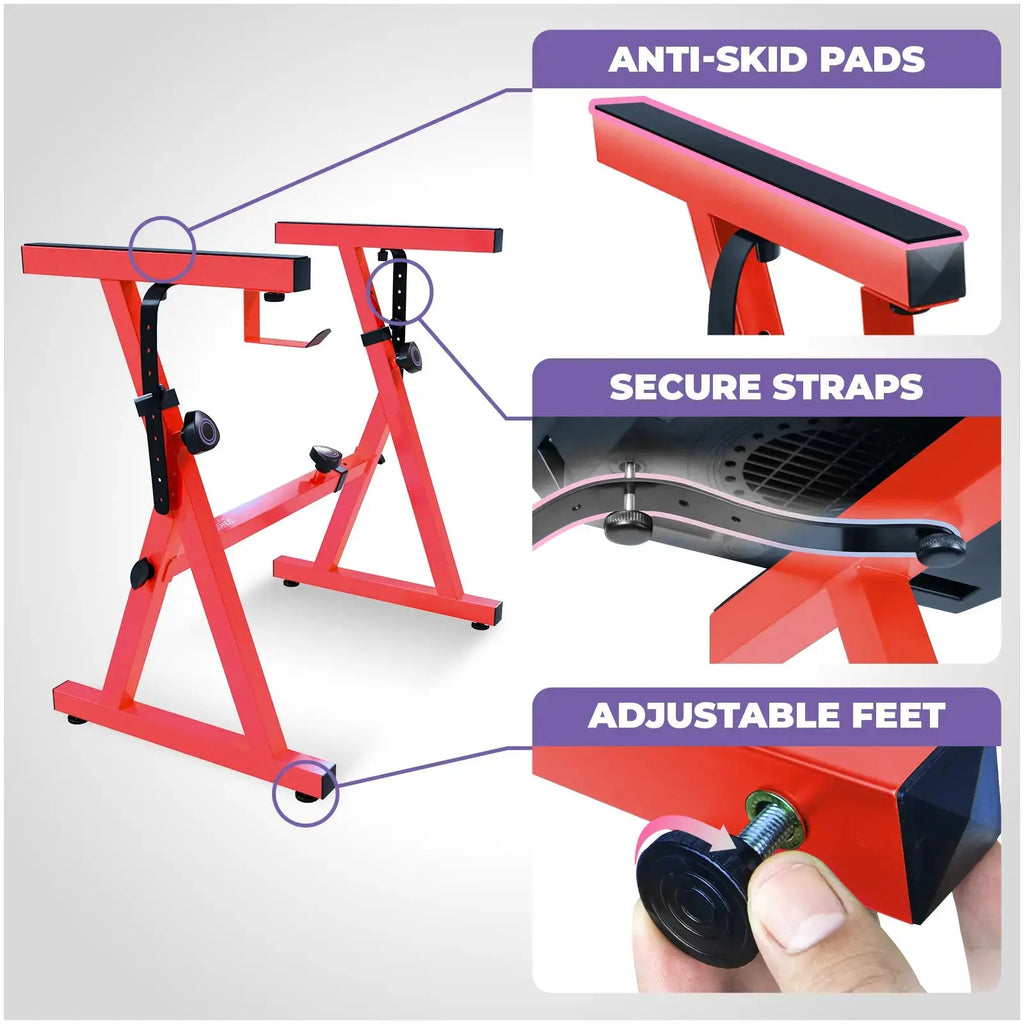 Adjustable Red Z Style Keyboard Stand w/ Bench