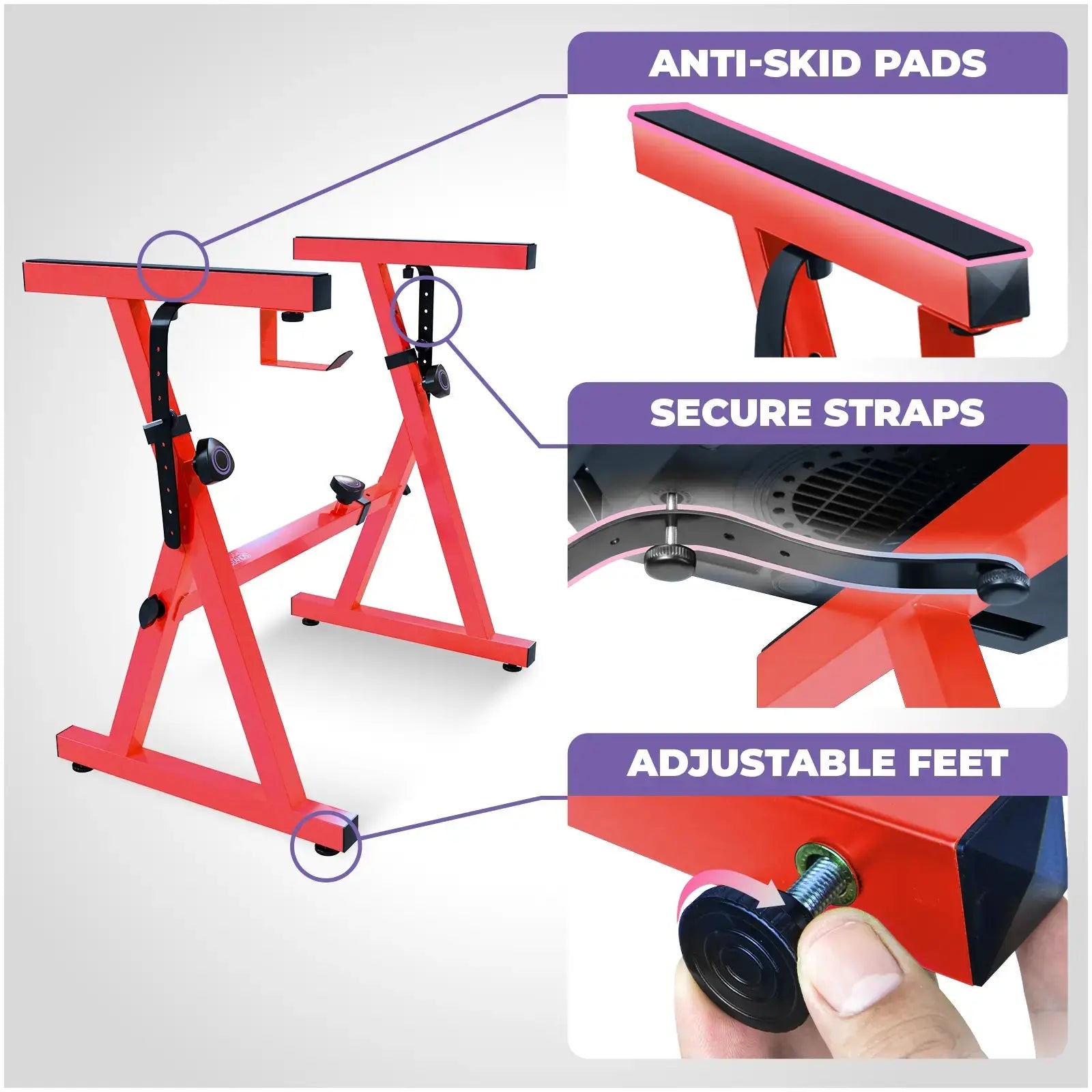 Adjustable Red Z Style Keyboard Stand w/ Bench