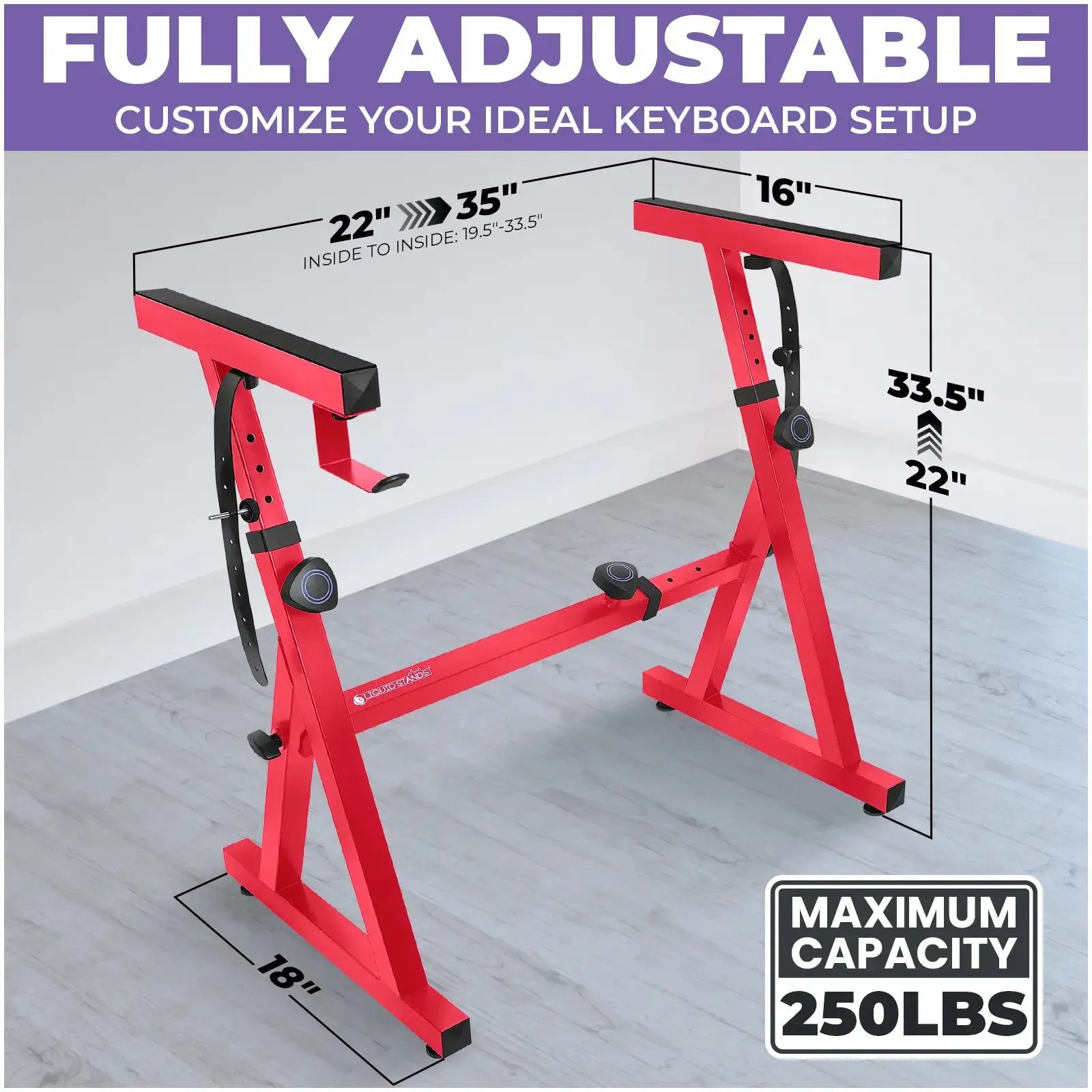 Adjustable Z Style Red Keyboard Stand