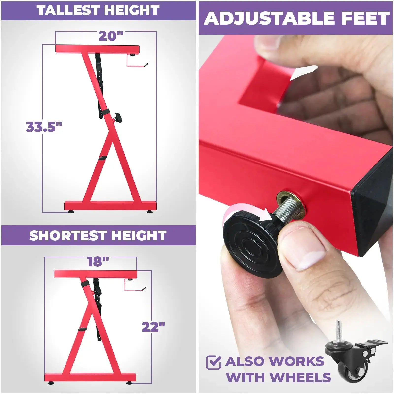 Adjustable Z Style Red Keyboard Stand
