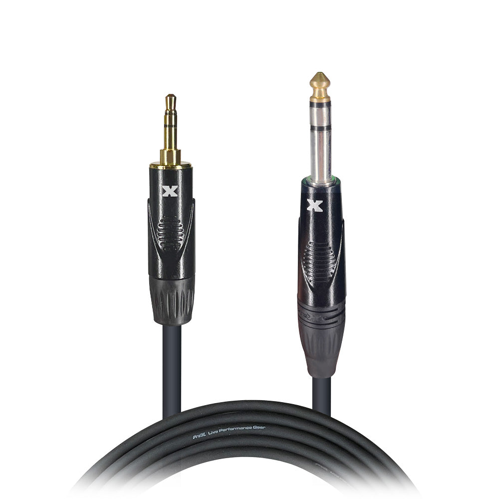 ProX 10 Ft. Balanced TRS-M Mini 1/8" to TRS-M High Performance Audio Cable