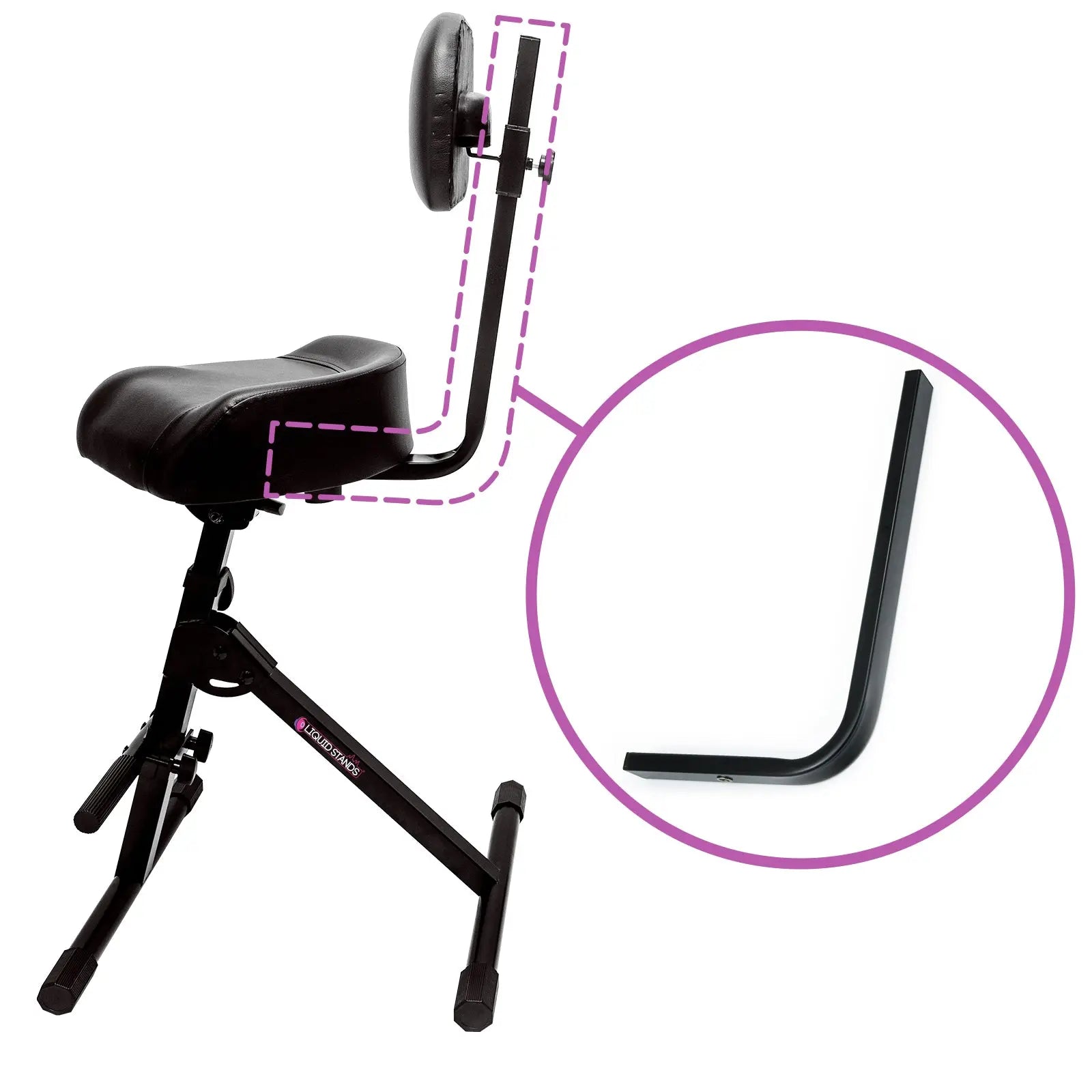 J-shape Backrest Post for Musician Stool
