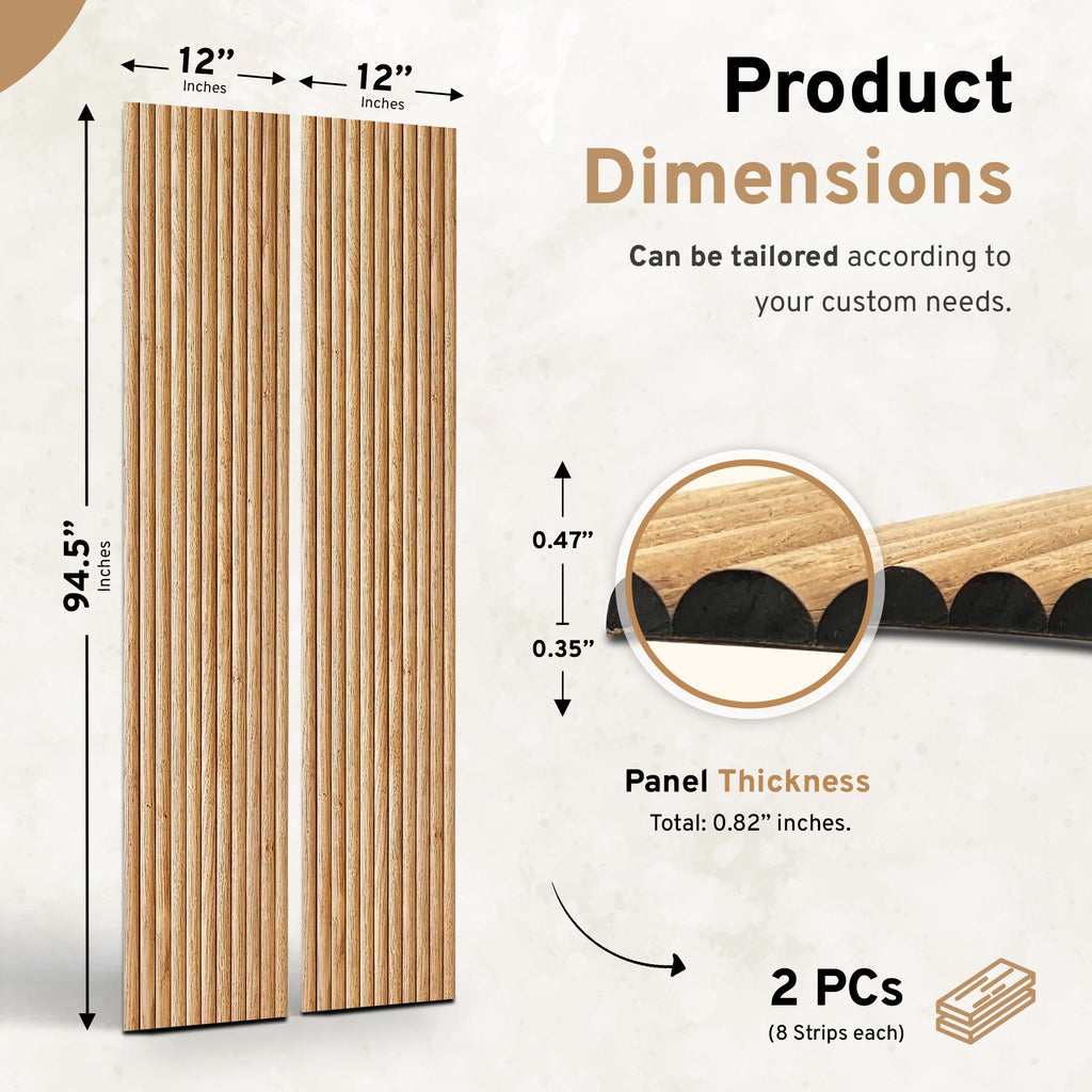 2-Pack Flexible Fluted Wall Panels – Natural