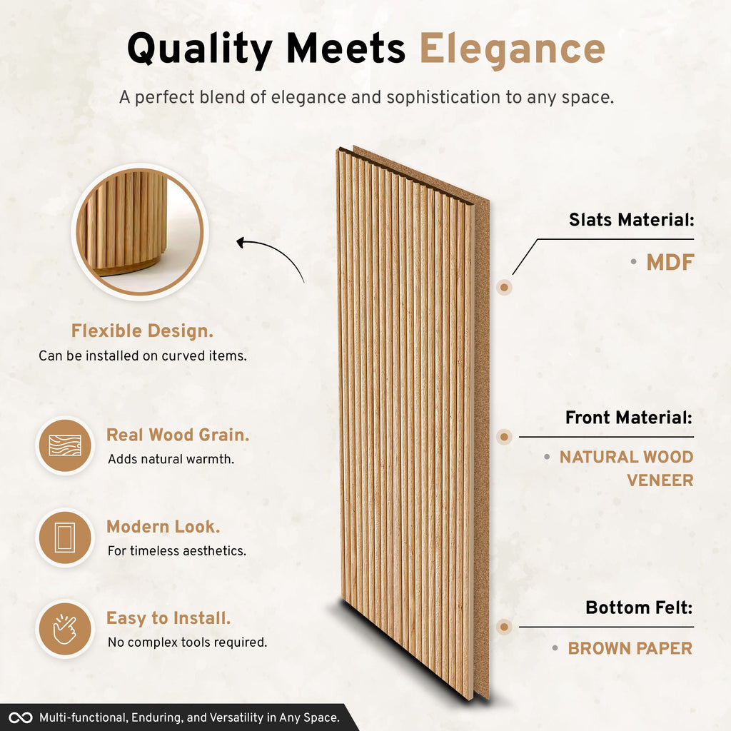 2-Pack Flexible Fluted Wall Panels – Natural