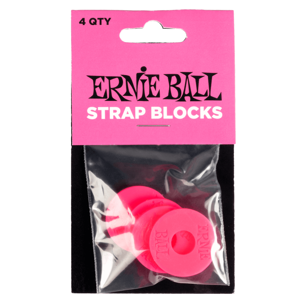 Ernie Ball Strap Blocks - Pink - 4 Pack