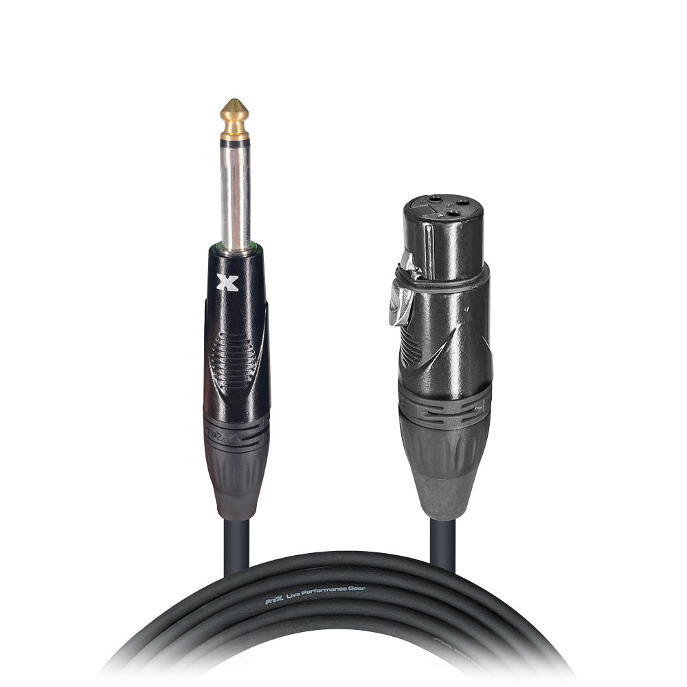 ProX 10 Ft. Unbalanced 1/4" TS to XLR3-F High Performance Audio Cable