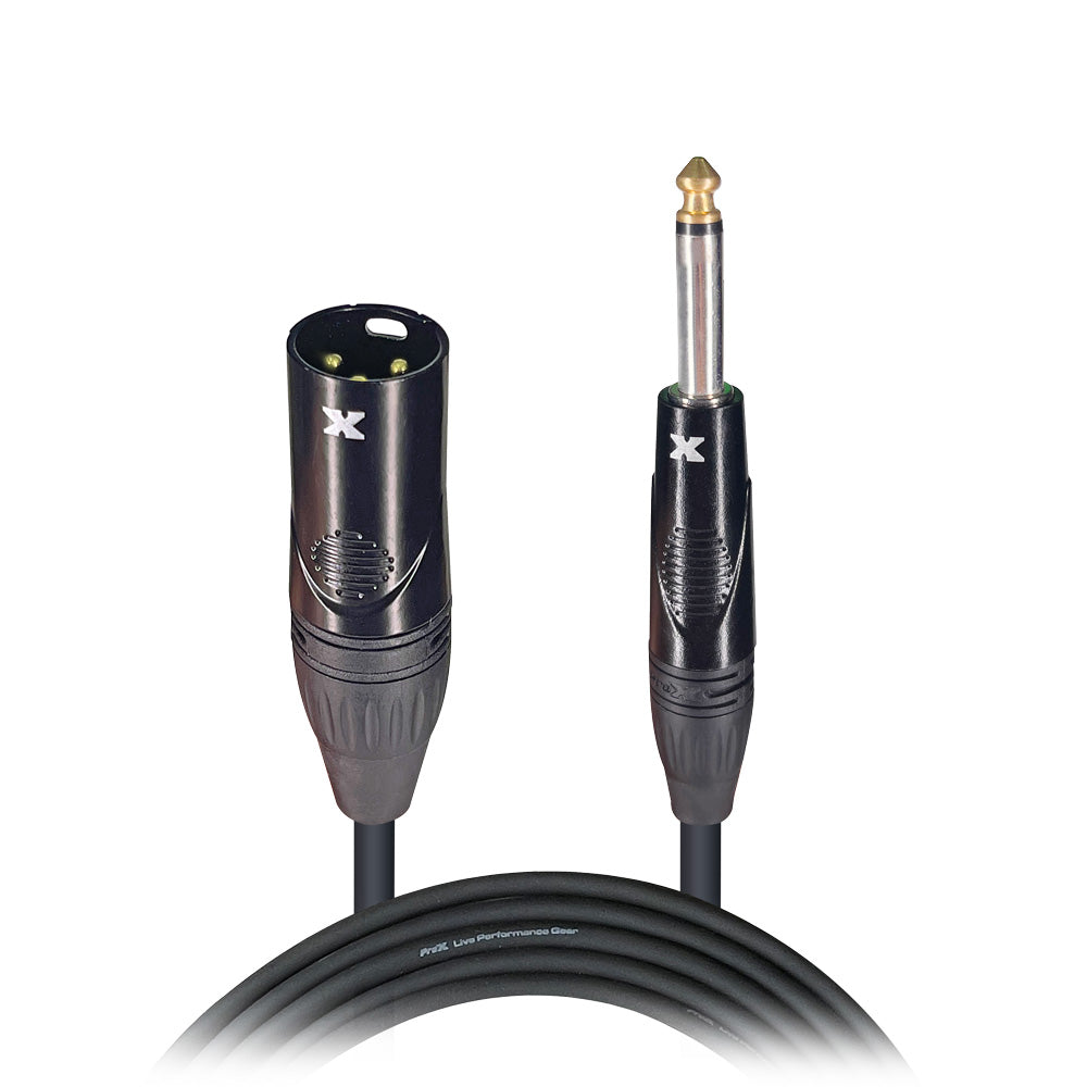 ProX 10 Ft. Unbalanced 1/4" TS-M to XLR3-M High Performance Audio Cable