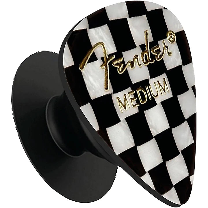 Fender guitar pick phone grip (Checkered)