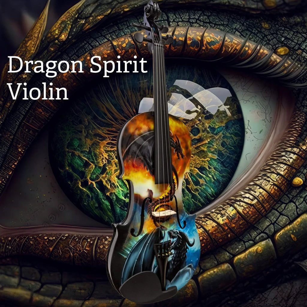Dragon Spirit Violin Outfit | Carbon Fiber Bow & Crystal Tailpiece