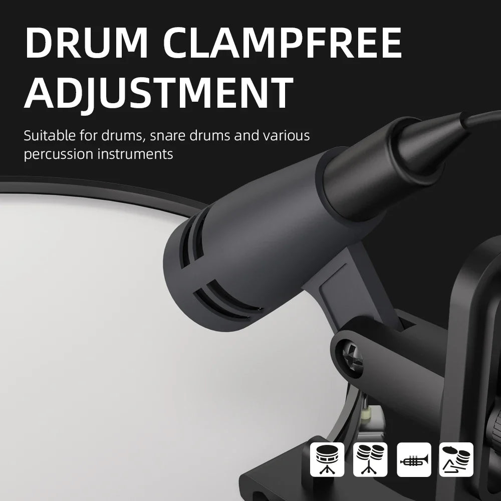 Instrument Microphone E608 7-Piece Wired Drum Mic Kit Dynamic Kick Bass Tom/Snare Cymbals Use For Drums Vocal Band DJ Stage Inst