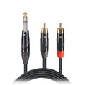 ProX 10 Ft. Unbalanced 1/4" TRS-M to Dual RCA-M High Performance Audio Cable