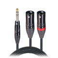ProX 10 Ft. 1/4" TRS-M Stereo to Dual XLR3-M High Performance Y Cable