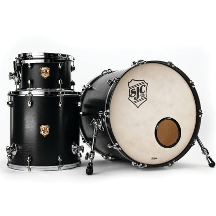 Tour Series 3-Piece 8x12, 16x16, 18x22 SJC Drum Sets Percussion Matte Black