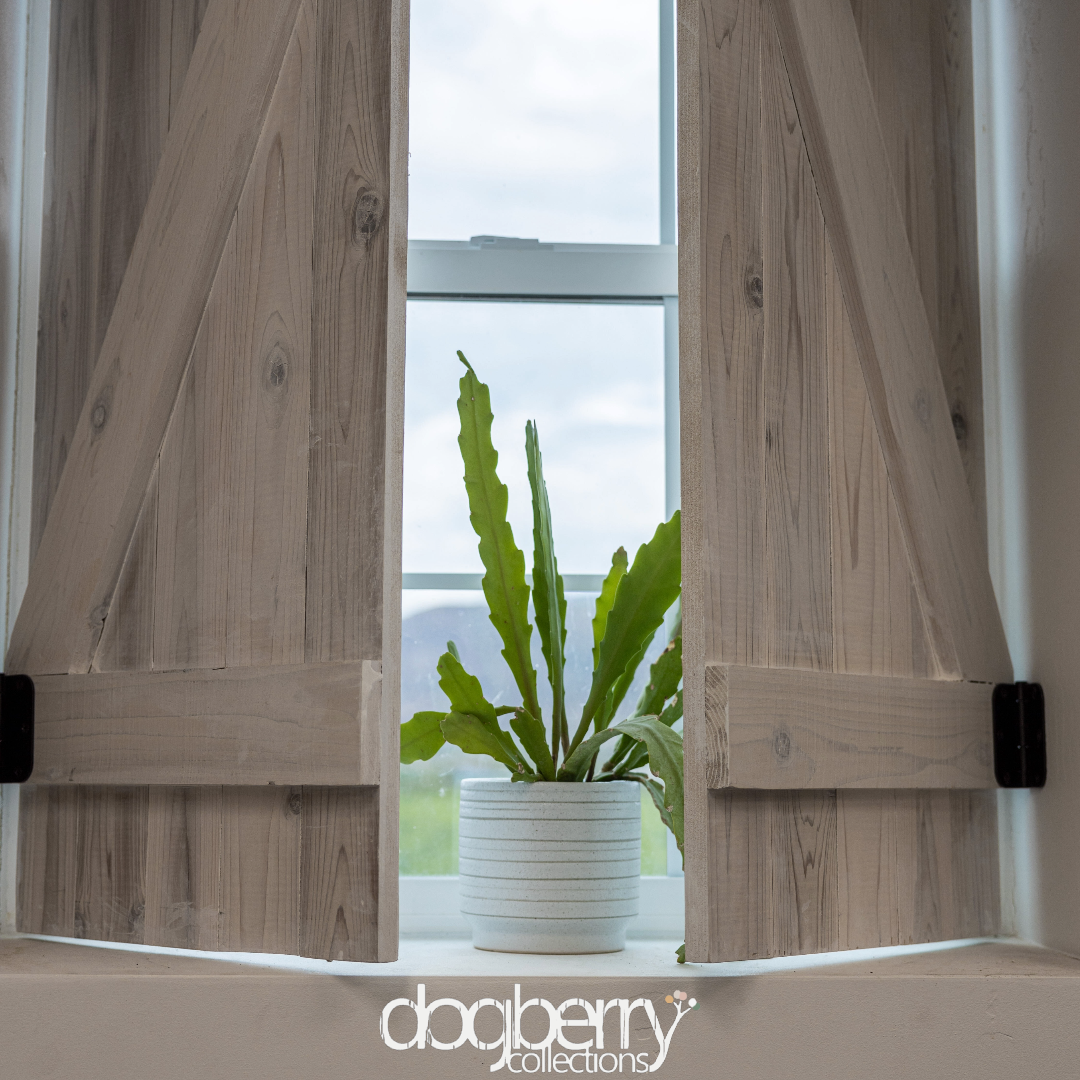 Z-Bar Exterior Wood Shutters - Cedar - Set of 2