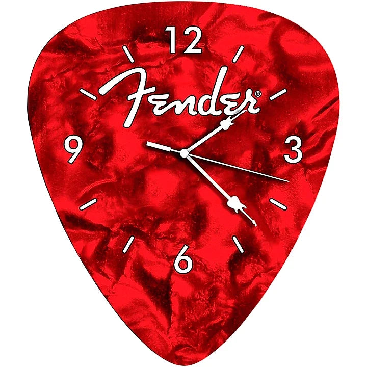 Fender Guitar Pick Wall Clock x Red