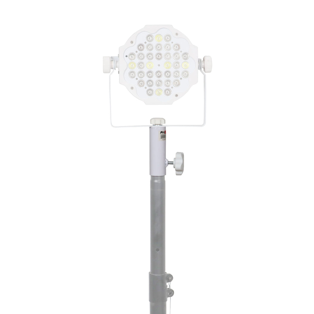 ProX 1 3/8" 35mm Universal Compact Single Stud Lighting M8 Mount for Most Speaker Stands White