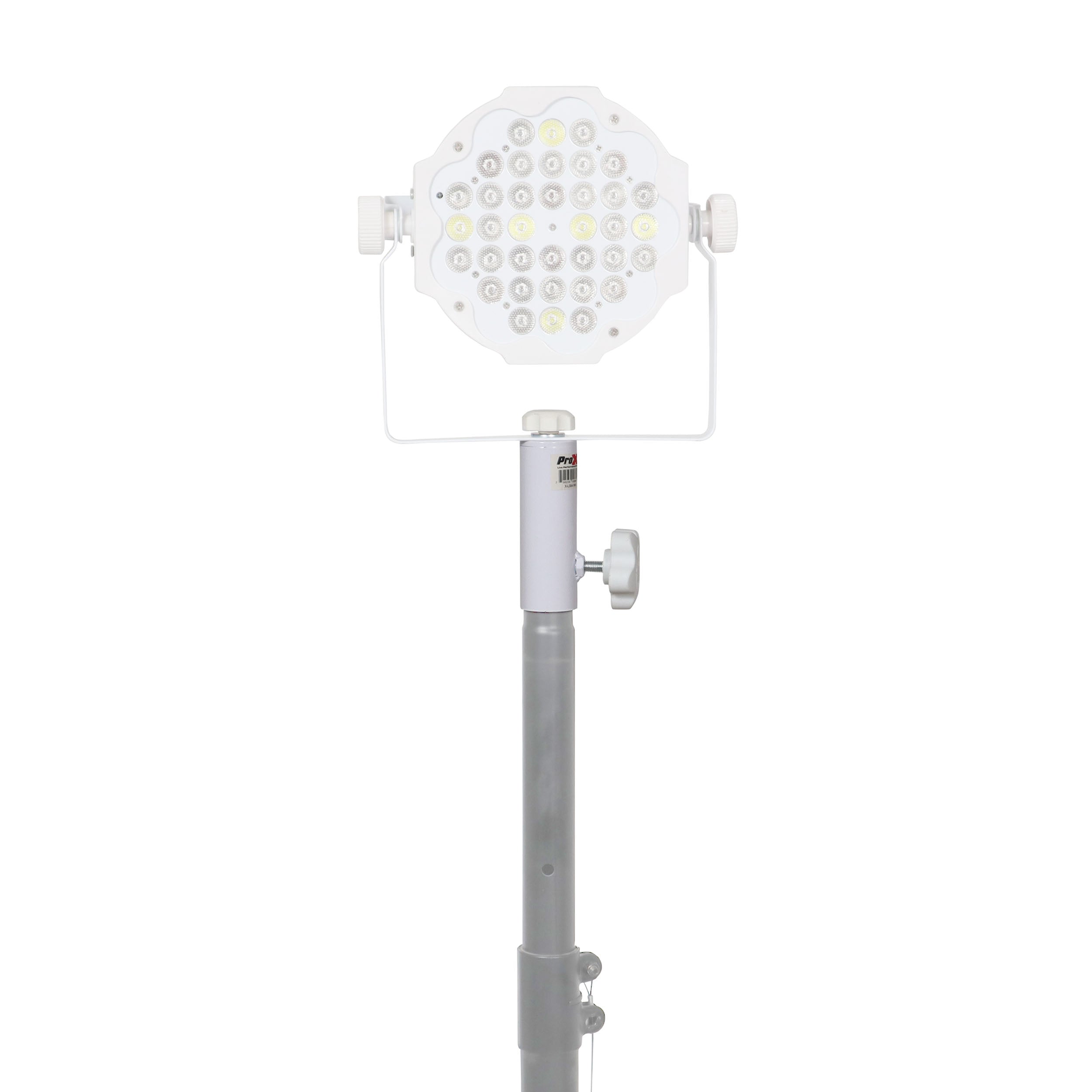 ProX 1 3/8" 35mm Universal Compact Single Stud Lighting M8 Mount for Most Speaker Stands White