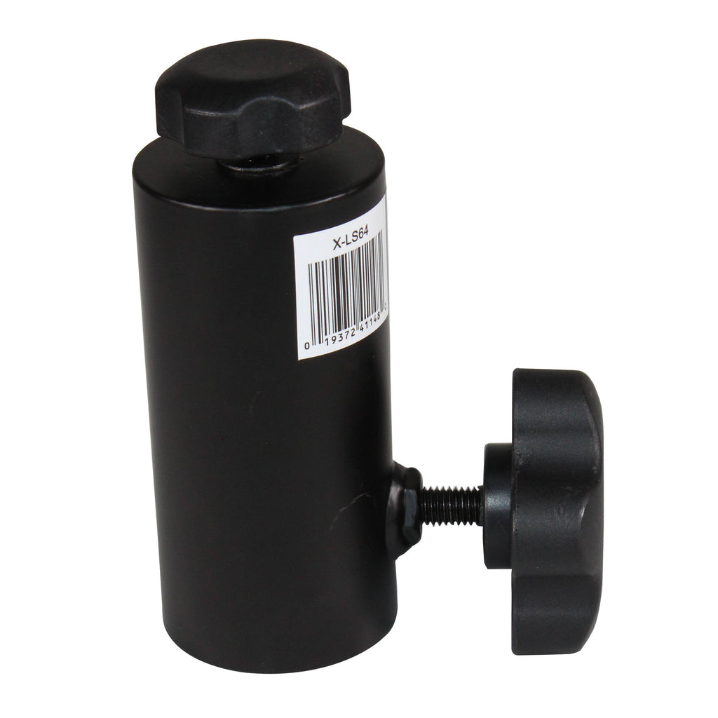 ProX 1 3/8" 35mm Universal Compact Single Stud Lighting M8 Mount for Most Speaker Stands Black